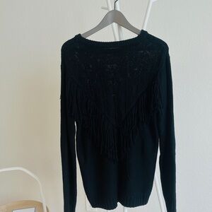 Elegant Black Fringe Sweater